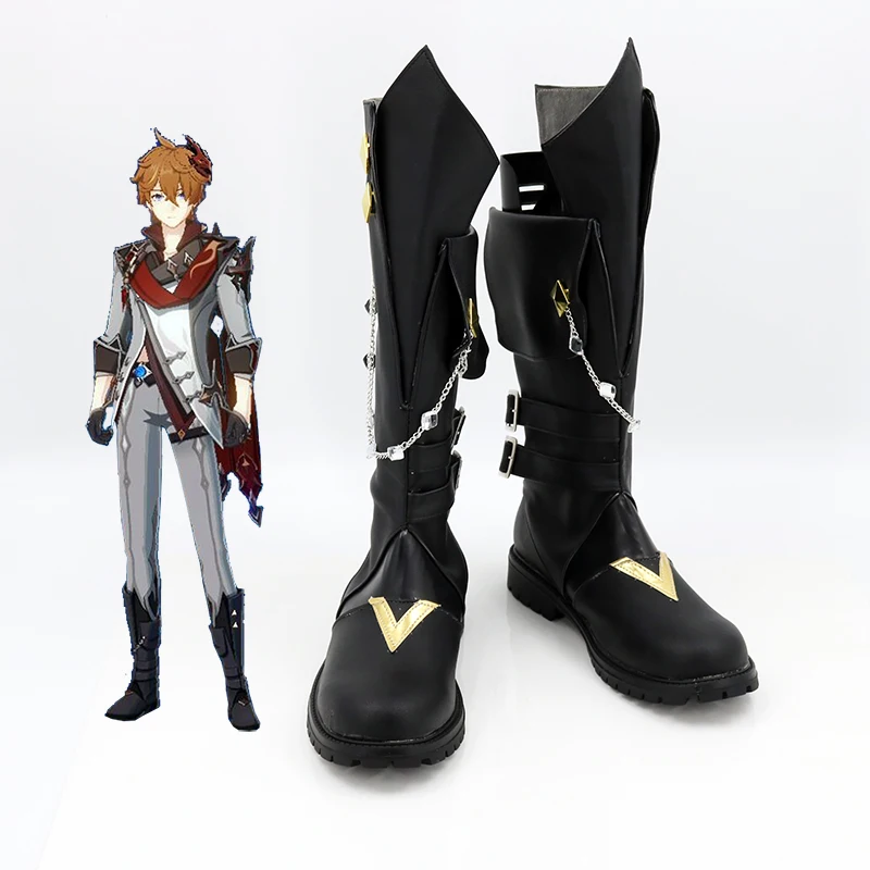

Game Genshin Impact Tartaglia Cosplay Shoes Boots Halloween Costumes Accessory Custom Made