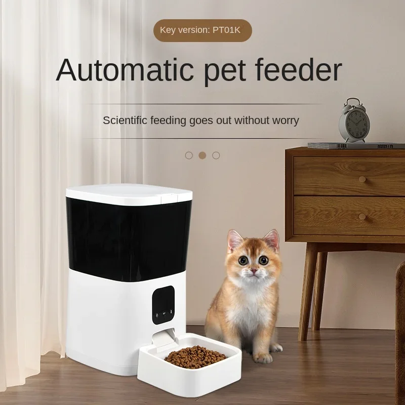 Cross-border Eco-Friendly Plastic Smart Pet Feeder For Dogs Automatic Timing Quantitative Feeding Battery-Powered Camping Puppy