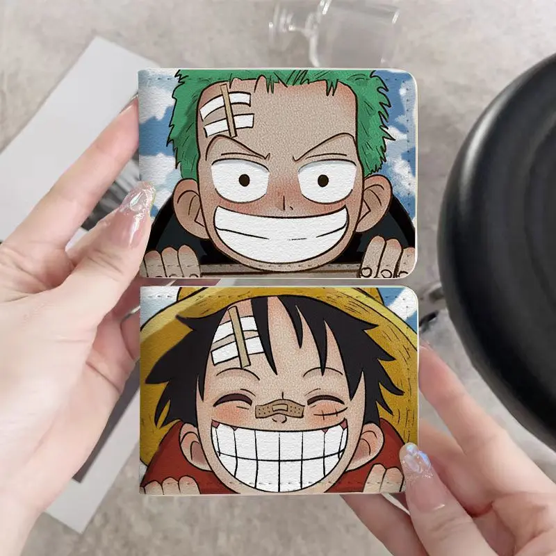 Anime One Piece Kartenhalter, Luffy Roronoa Zoro, niedliche Bilder, leicht, tragbar, wasserdicht, Schutzhülle für Führerschein