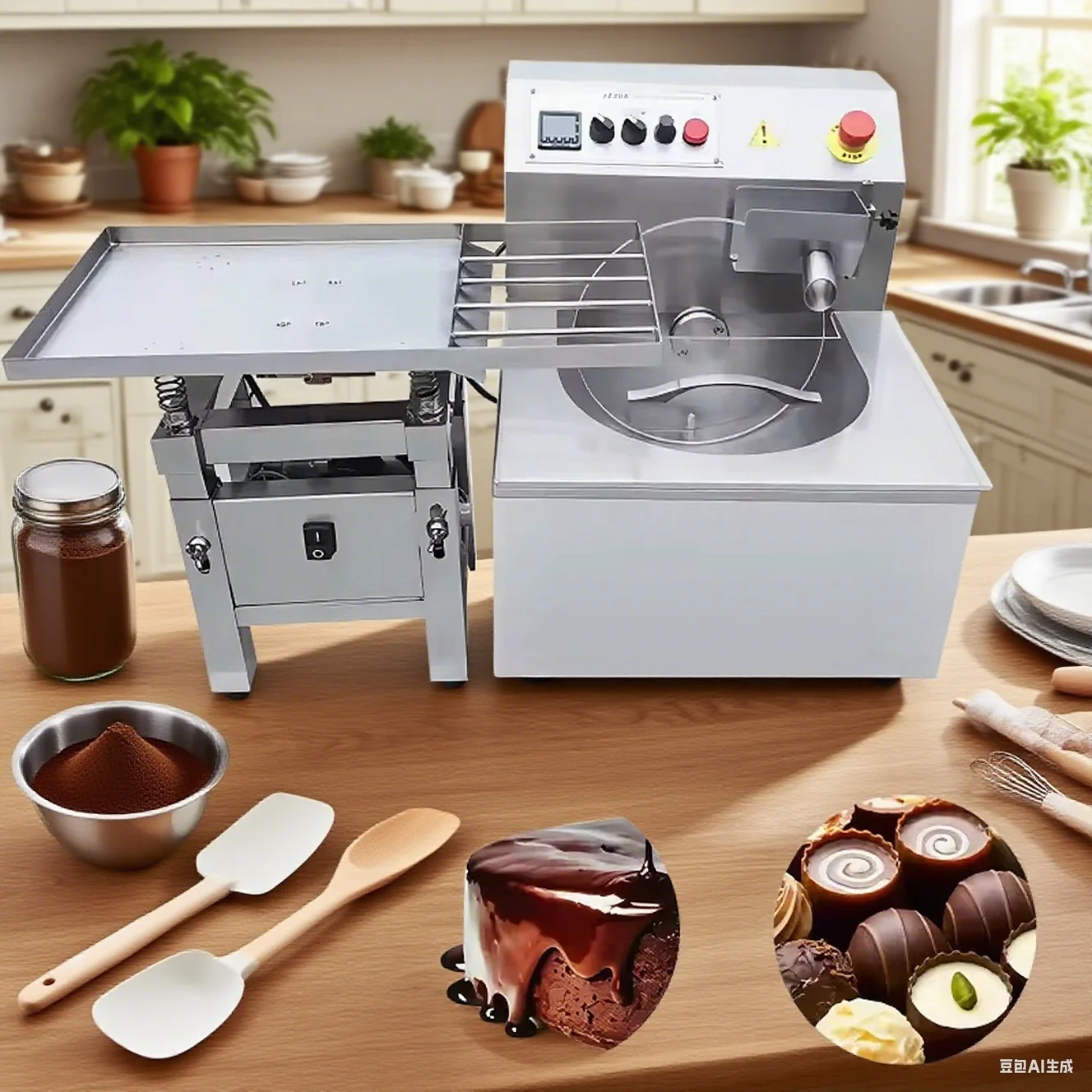 Multi-Functional Electric Chocolate Tempering Machine - Suitable for Home & Commercial Use, with Auto Melting, Enrobing & Dispen