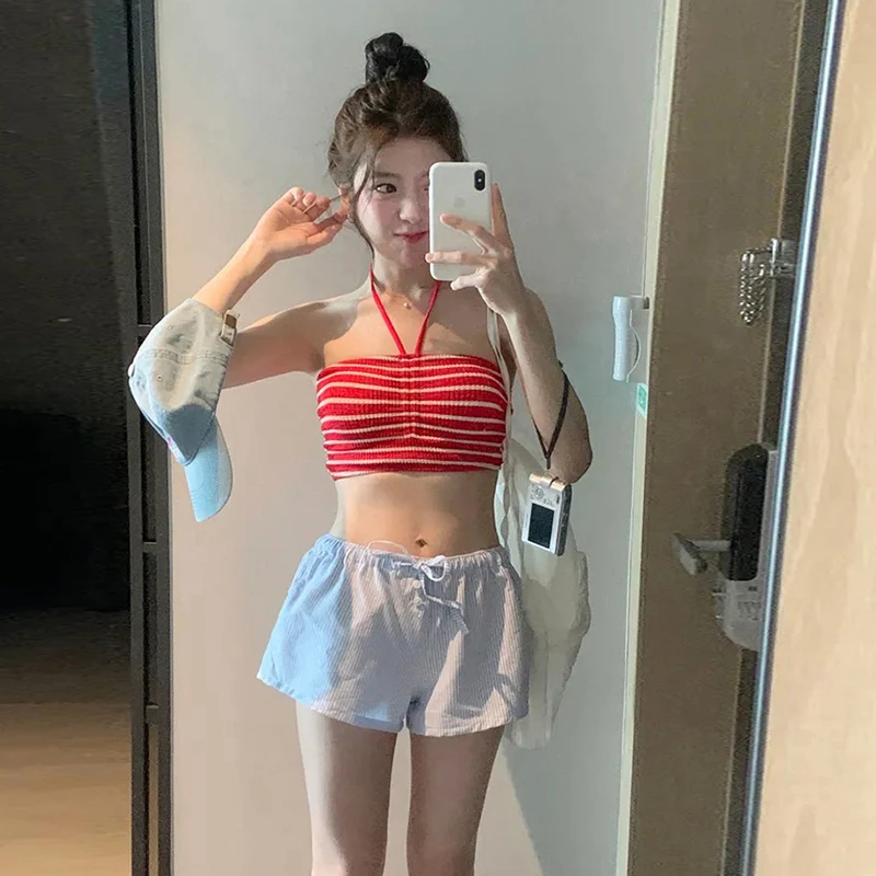 

Sexy Pure Desire Ladies Swimwear Hot Spring Resort Sle Two-Piece Swimsuit Fem Model Beautiful Vaion Edition