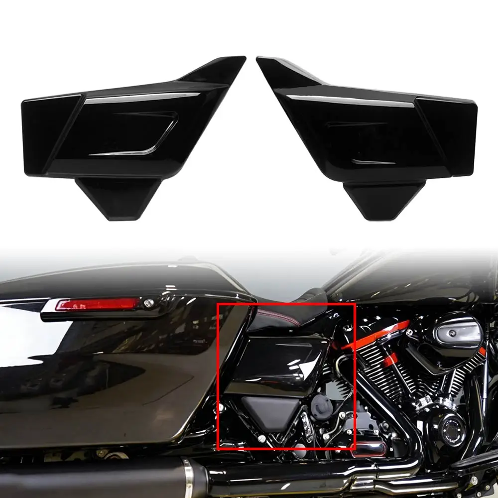 Left And Right Battery Side Covers Panels For Harley Davidson Touring Road Glide Street Glide 2023-2026 Abs Plastic Vivid Black
