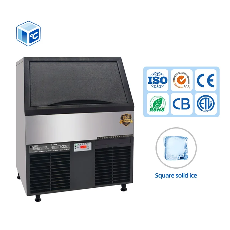 Industrial Ice Maker Machine 130kg R290 Refrigerant Ice Block Maker for Business Professional Kitchen Cooling Equipment