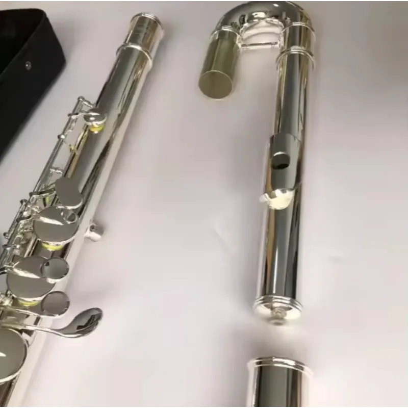 C‑Key Open Hole Bass Flute Silver‑Plated Woodwind Musical Instrument