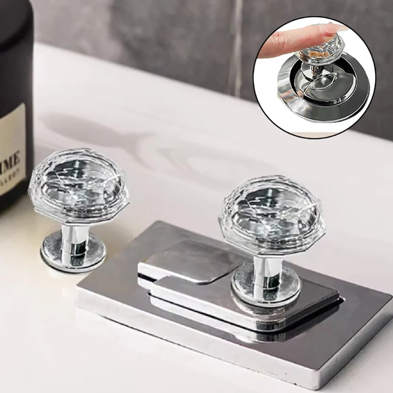 Autoadesivo diamante wc pressa serbatoio dell'acqua pulsante di scarico bagno pulsante wc assistente Nail Art maniglia della porta decorazione della casa