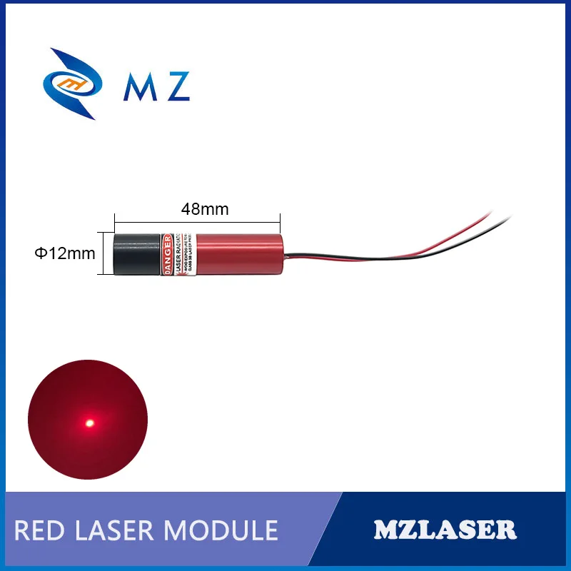 Red Dot เลเซอร์ไดโอดโมดูลขนาดกะทัดรัด Mini ปรับโฟกัส D12mm 660nm 100 mw 3 V 5 V 12 V 24 V Spot Laser เกรดอุตสาหกรรมเครื่อง