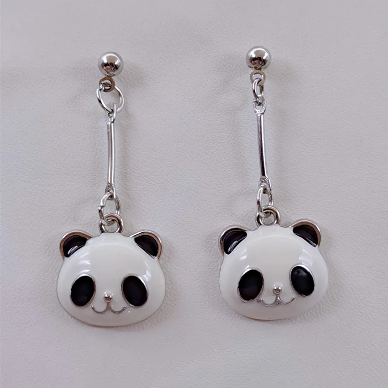 Interesting Panda Animal Shaped Earrings Cute Alloy Enamel Earrings Women's Party Daily Earrings Jewelry Fashion Gifts