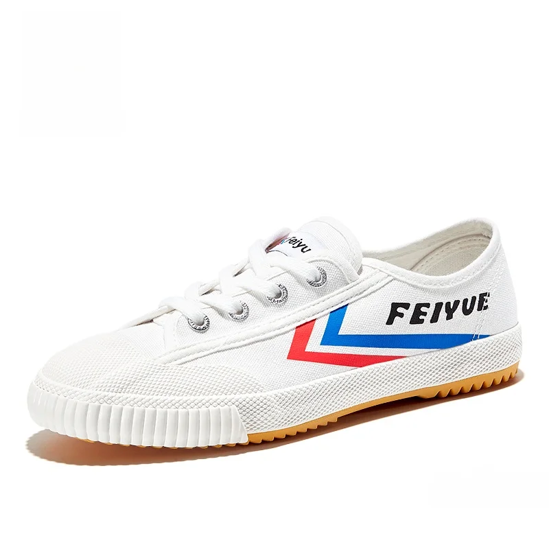 Feiyue Canvas Sneakers Low Top Casual Shoes Unisex Classic White Sneakers Fall Collection round Toe Rubber Sole Student Friendly