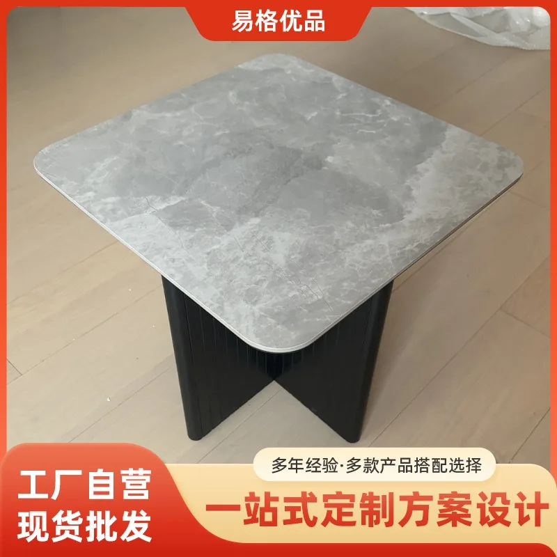 French retro minimalist Bogley rock slab dining table household simple modern high-end dining table rock slab dining table whole