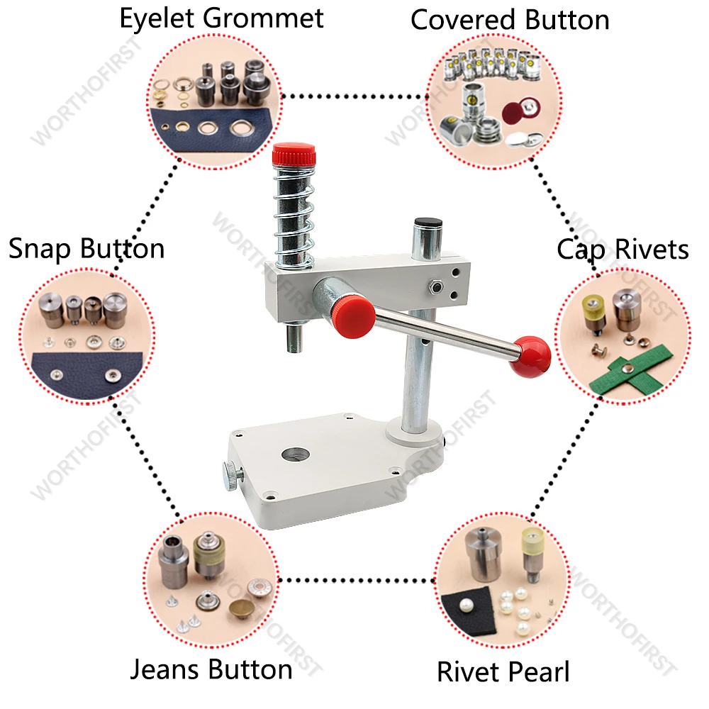 Multifunctional Hand Press for DIY Covered Fabric Button Pearl Cap Rivets Handmade Accessories