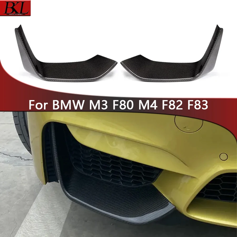 

For BMW M3 F80 M4 F82 F83 Dry Carbon Fiber wrap angle Car Front Bumper Splitter Corner Trim Cover Front Chin Upgrade body kit