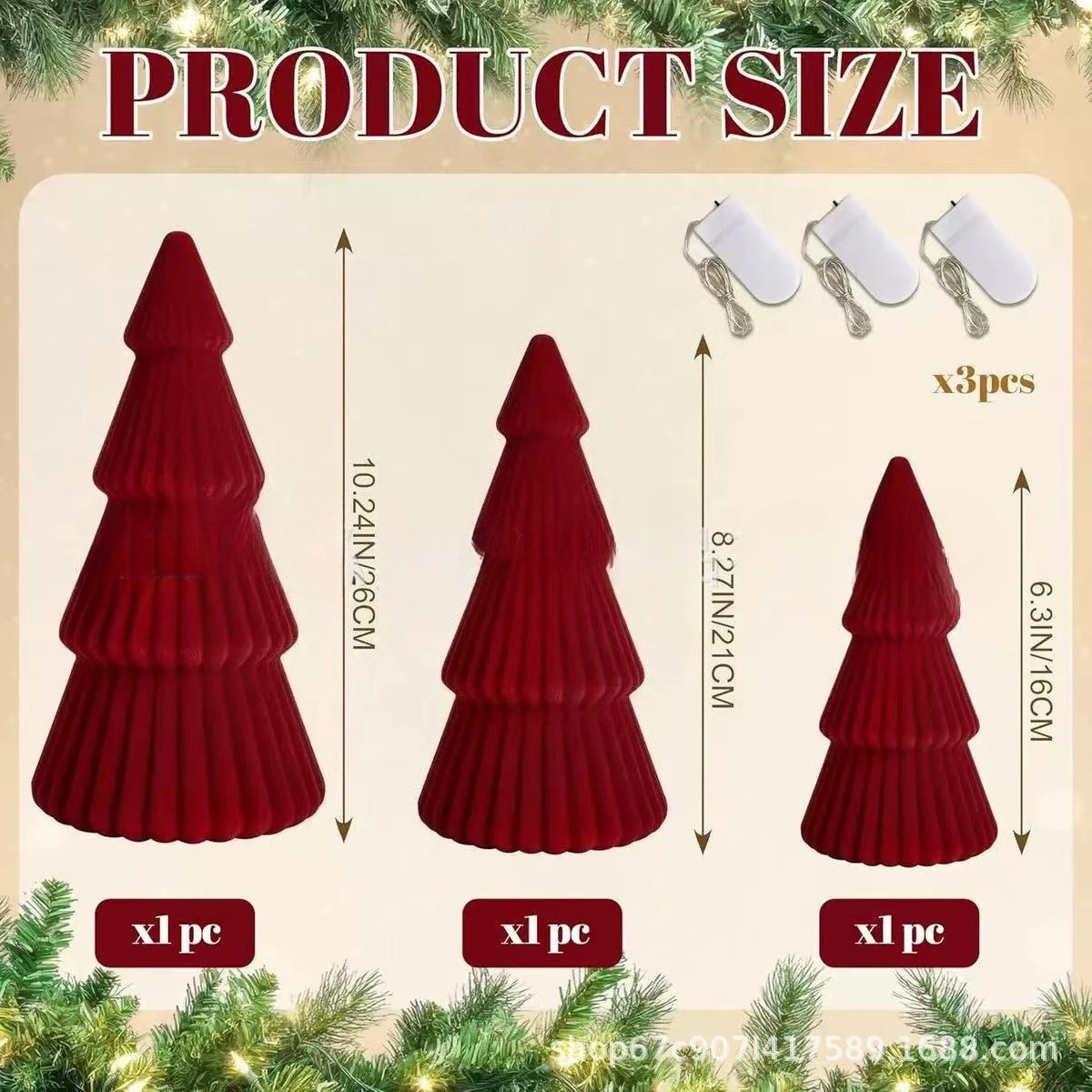 3Pcs Christmas Tree Figurines Tabletop Flocking Plastic Christmas Tree Desk Decorations for Farmhouse Home Holiday Party