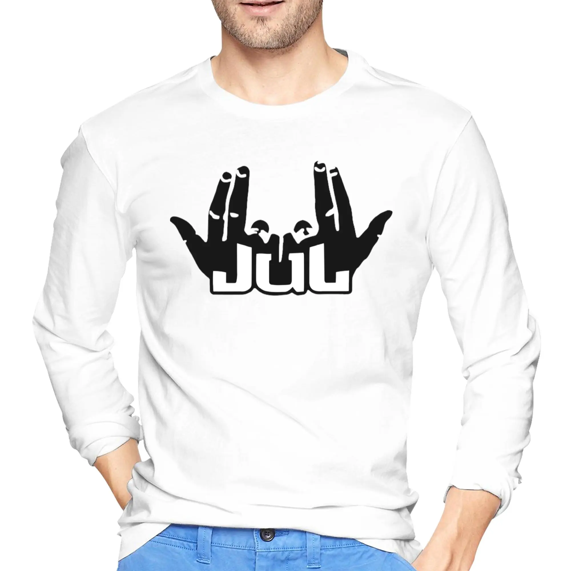 

Мужская футболка с длинными рукавами Jul Sign 2, повседневные футболки с круглым вырезом, весенние и осенние мужские топы