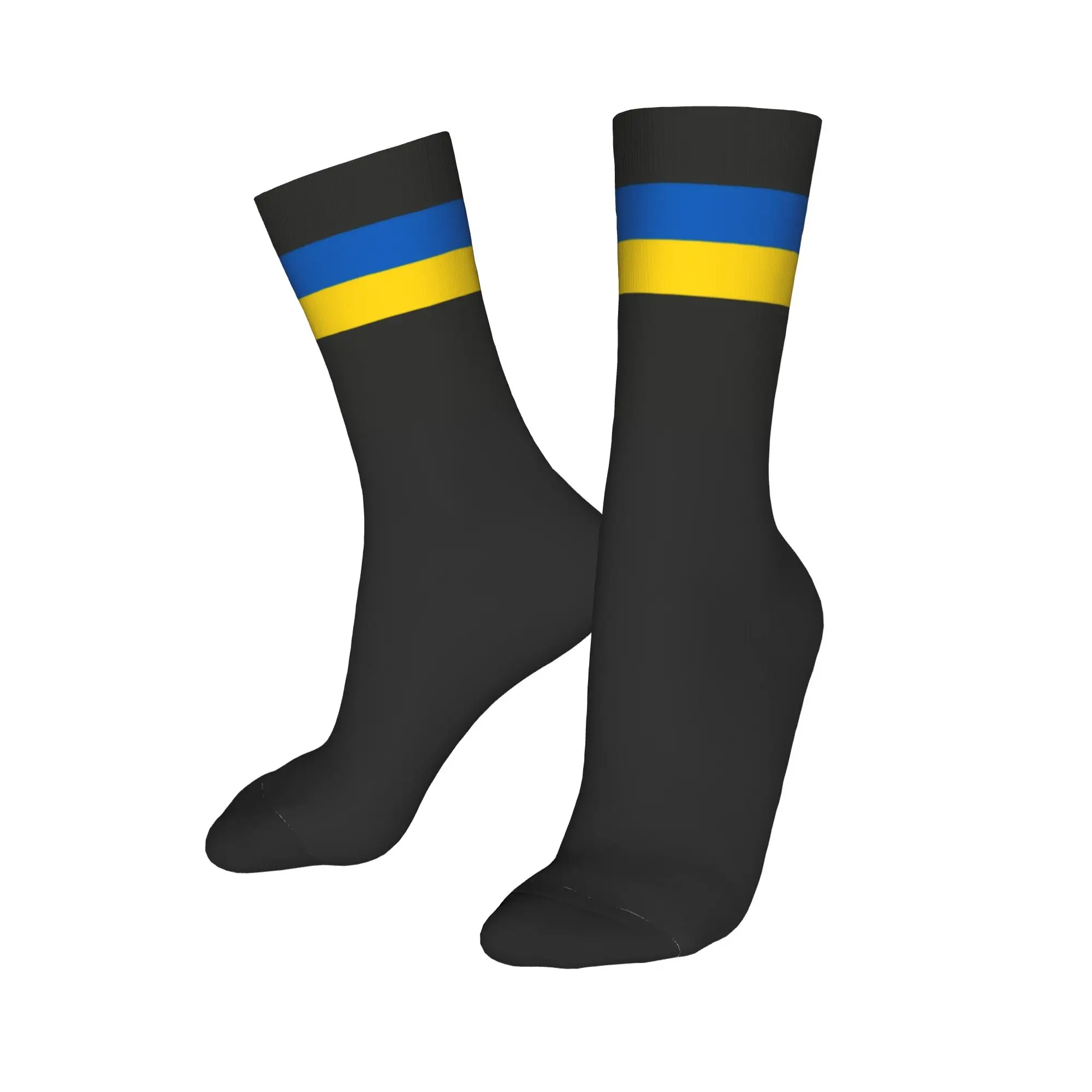 

Custom Harajuku Ukraine Stripe Flag Socks Women Men Warm 3D Print Football Sports Socks