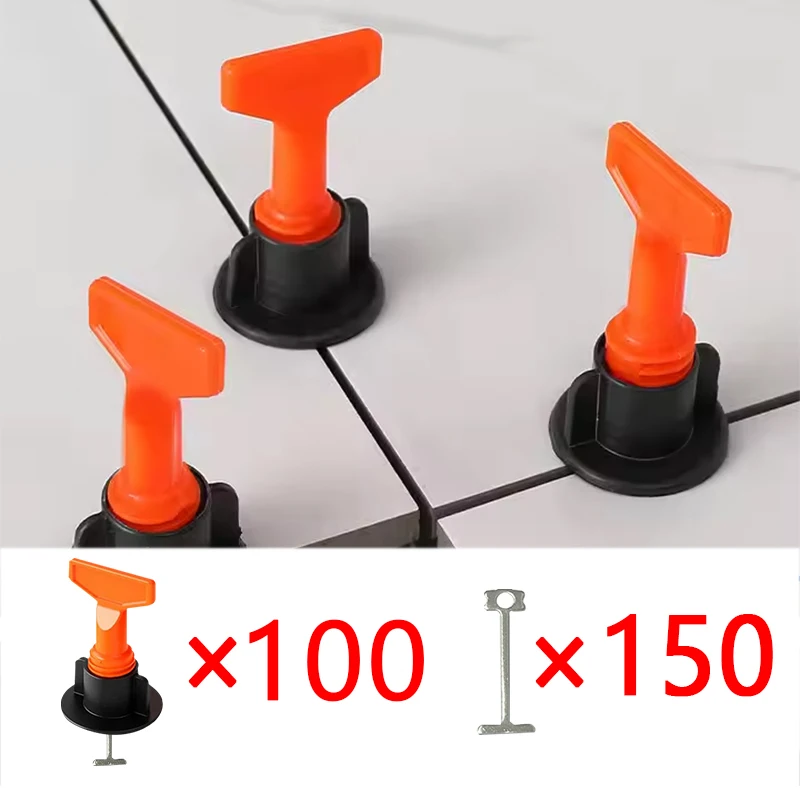 

200Pcs/Set Ceramic Floor Tile Leveling System Clips Tile Leveling System Tile Laying Leveler Spacer Level Wedges Construction To