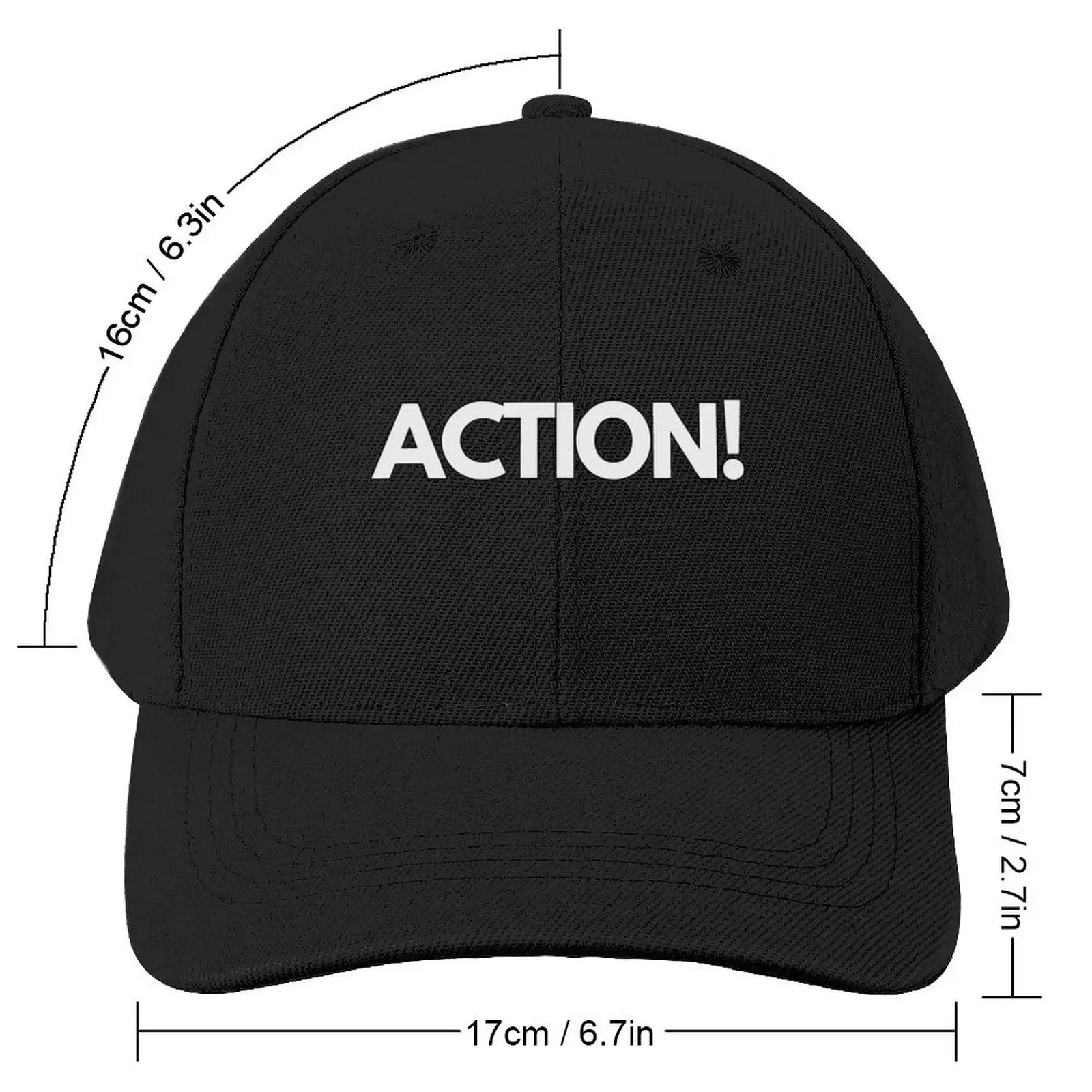 Movie Director Film TV Production Industry ACTION! quote Baseball Cap Bobble Hat Hat Luxury Brand Designer Man Women's