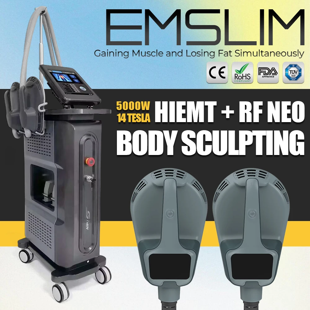 2 in 1 EMSlim RF Body Sculpting Machine Electromagnetic Muscle Stimulation Fat Burning Professional Body Slimming Equipment