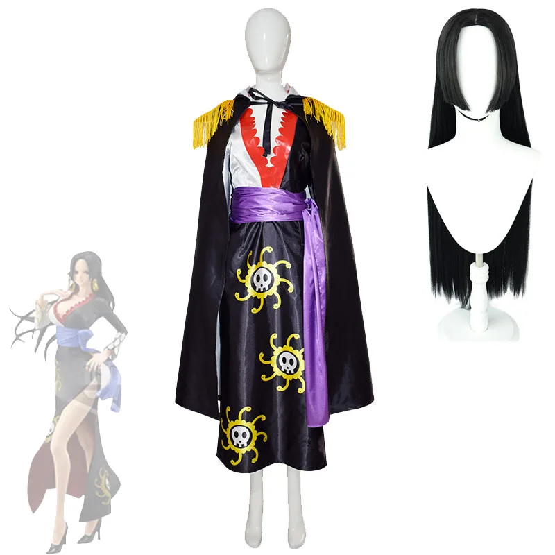 Anime Boa Hancock Cosplay Kostuum Piraat Keizerin Pruik Captain Van De Negen Snake Piraten Kostuums Halloween