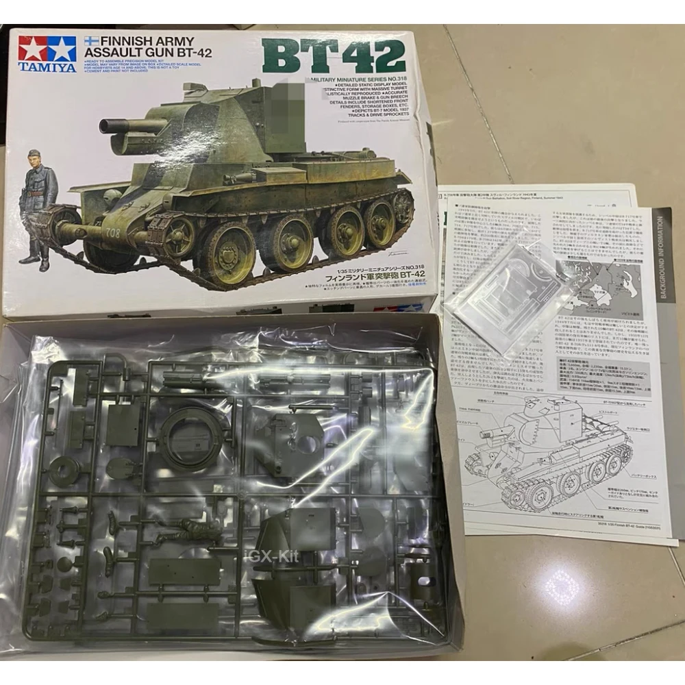 

Tamiya 35318 1:35 Scale WWII Finnish Army Assault Gun BT42 BT-42 Tank Plastic Assembly Model Kit Hobby Craft Building Toy