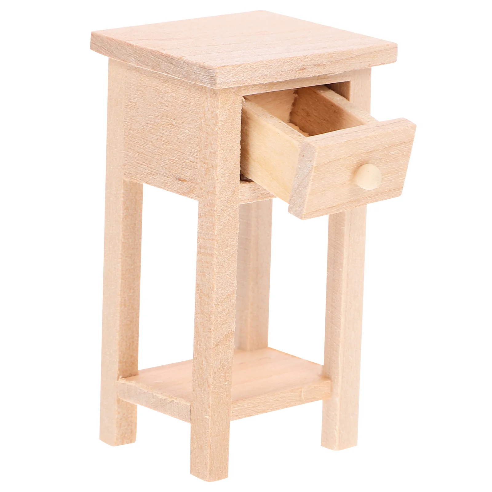 Dollhouse Stool Bedside Table Accessories Ornaments Mini Kitchen Scene Model Scenes Decor Wood Furniture Miniature