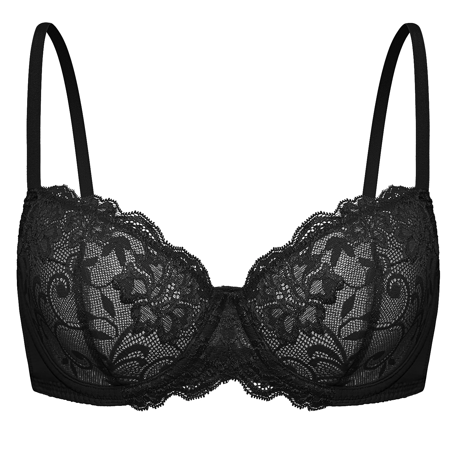 Wingslove Sexy Lace Bra For Women Underwire Underwear Push Up Unlined Great Support Bras Plus size Soft Breathable Lingerie