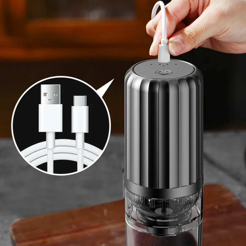 Macinacaffè elettrico portatile Macinacaffè senza fili Macinacaffè con ricarica USB Ruvidità e finezza regolabili