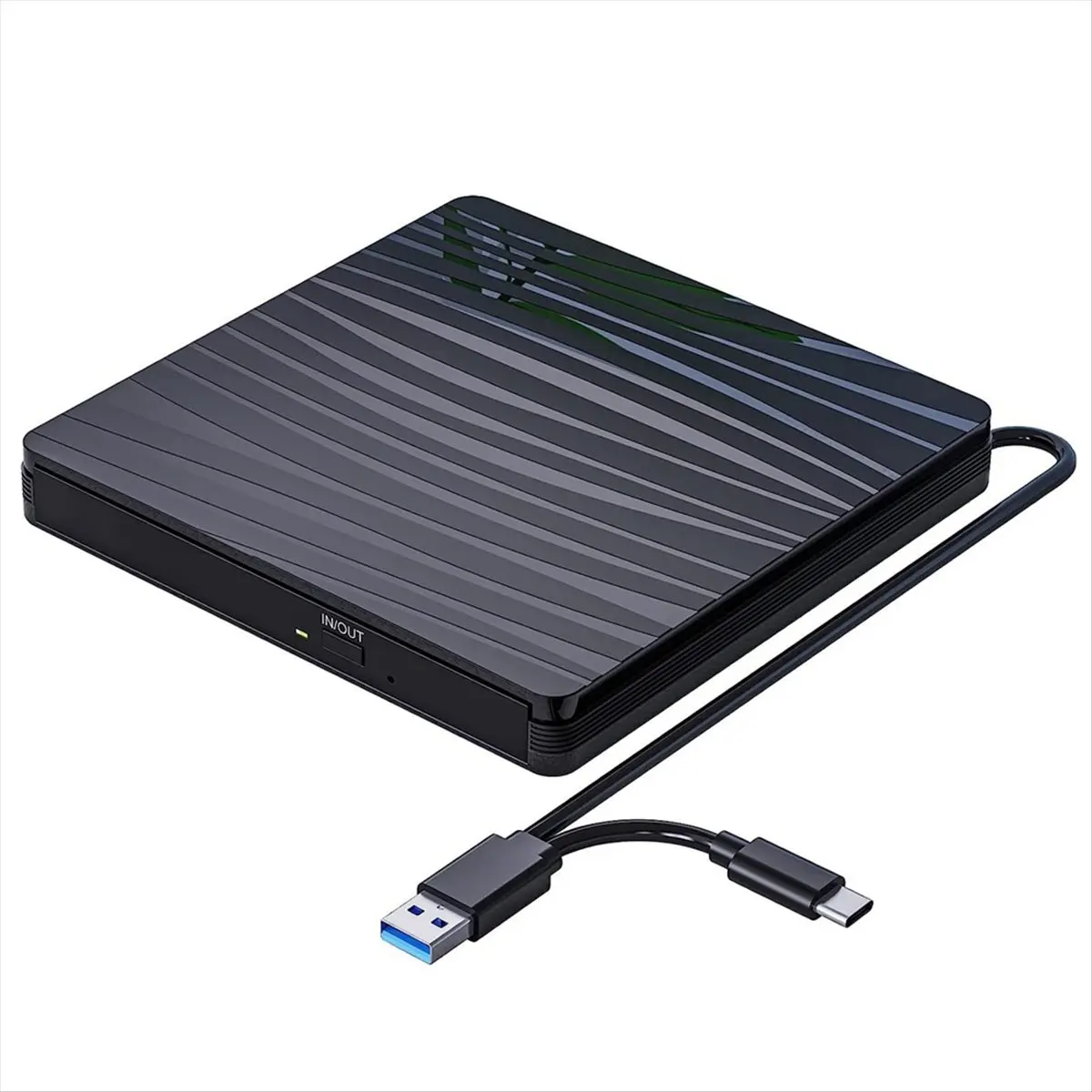 SDFC External CD/DVD Drive for Laptop, USB 3.0 & Type-C Portable CD DVD +/-RW Burner Optical Drive Reader Writer DVD Player