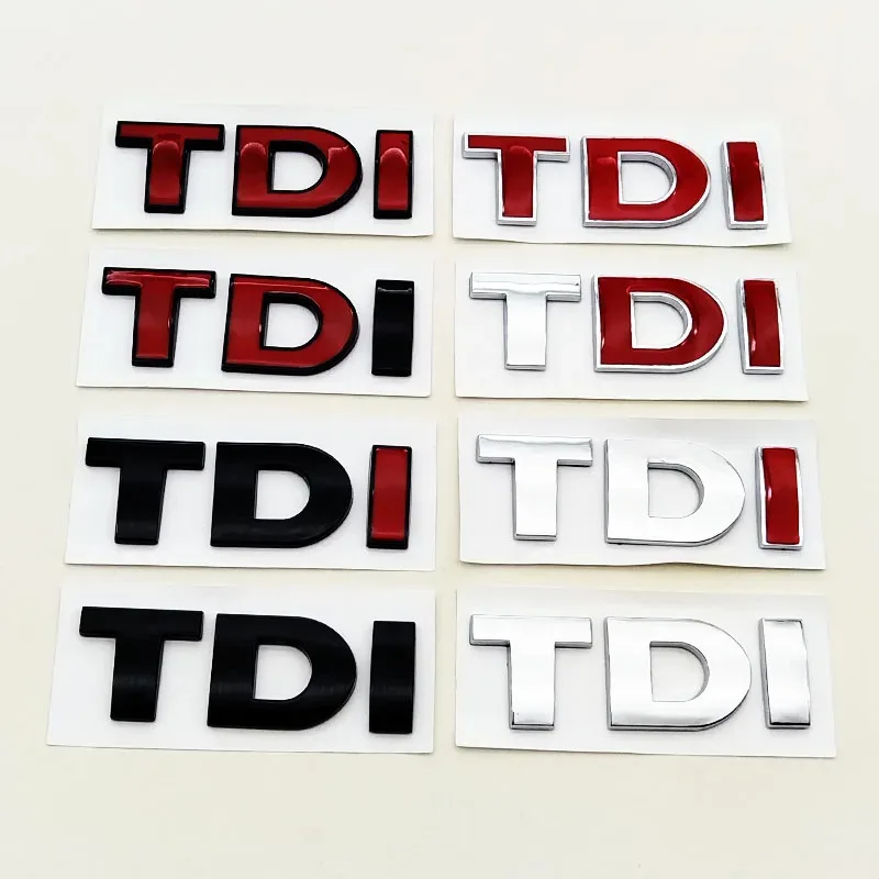 Image of 3D ABS Schwarzes Logo TDI Emblem Buchstaben Auto Heckklappen-Abzeichen Aufkleber für VW Volkswagen Polo Golf 4 5 6 7 Touran Passat Zubehör