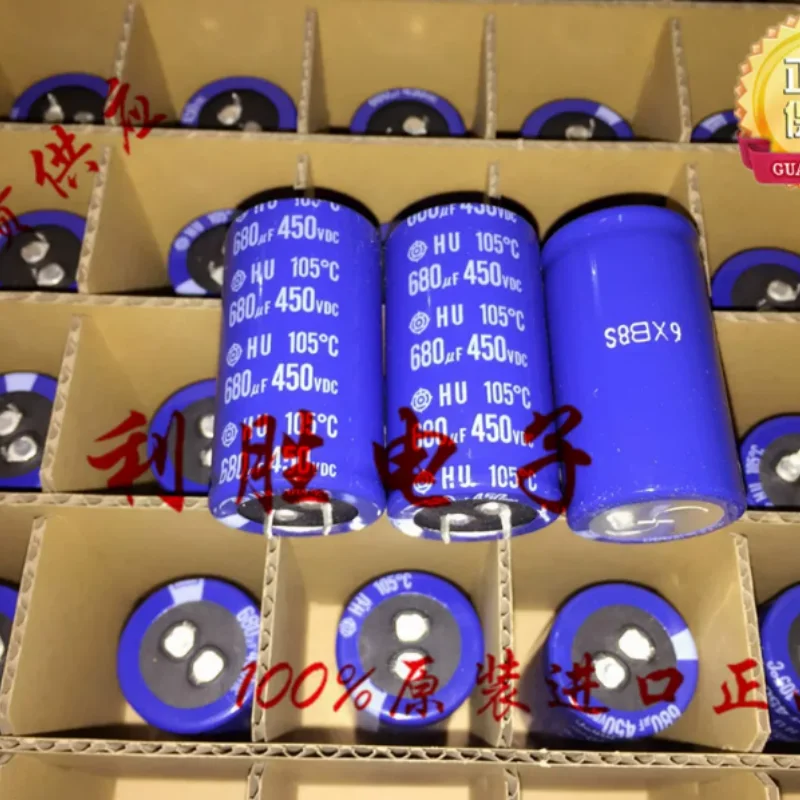 Capacitor Eletrolítico Japonês Hitachi 680UF 450V 30 * 55 HU 105 graus