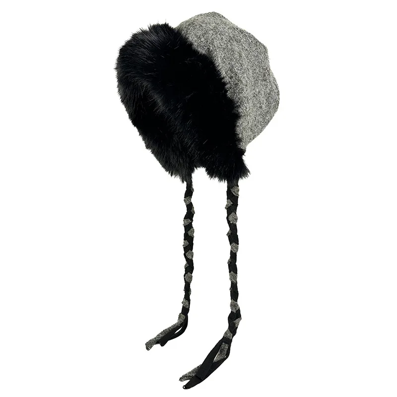 قبعات محبوكة دافئة سميكة جديدة للخريف والشتاء للنساء مضادة للبرد لحماية الأذن Skullies Beanies #4