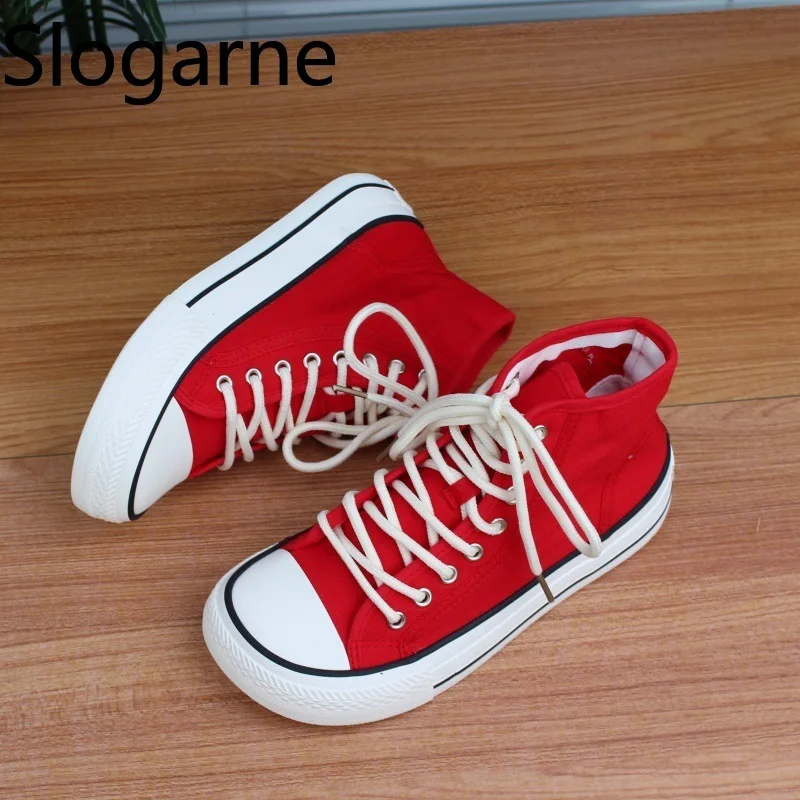 

Students Thick Sole Casual Shoes Women High Top Canvas Shoes Girls Increased Height Sneakers Gifts Thick Bottom Skateboard Shoes