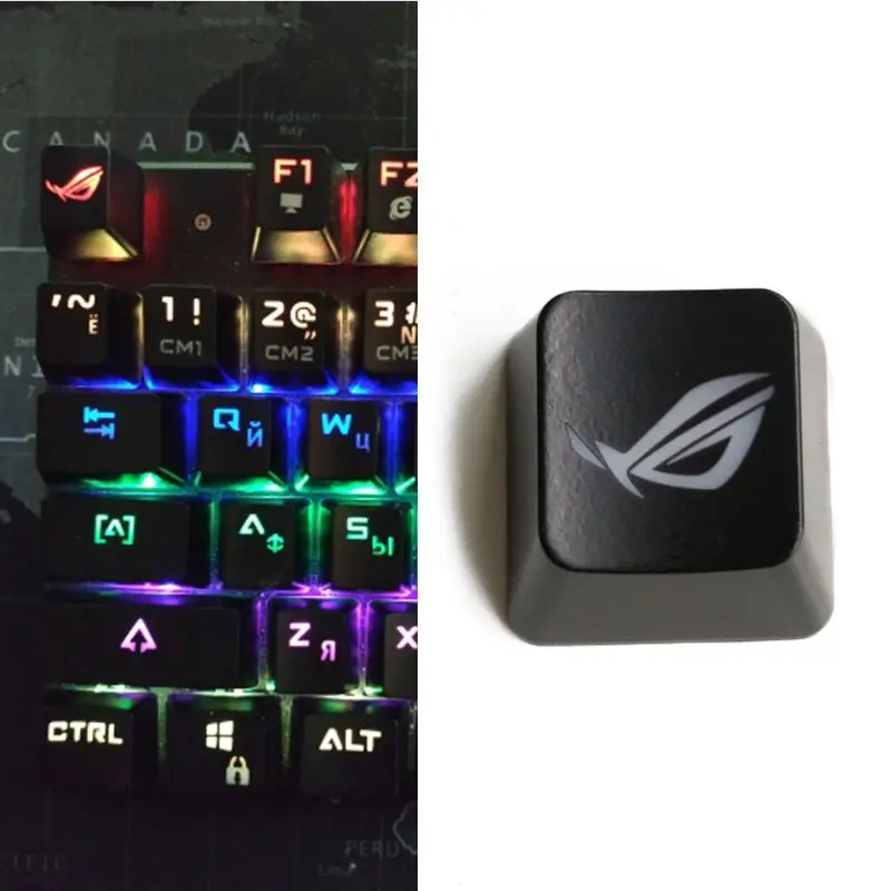 1 Pc  Zinc Alloy/ABS Lasers Etched ESC Keycap Metal Finish ROG Eye Key Button for Mechanical Keyboards