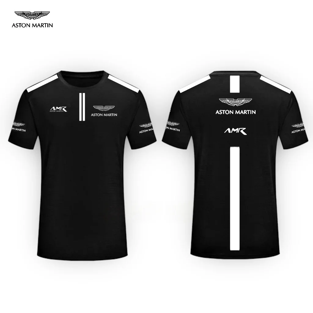 Camiseta masculina de verão da equipe Aston Martin Racing, nova camiseta com estampa 3D, top esportivo feminino para atividades ao ar livre, frete grátis