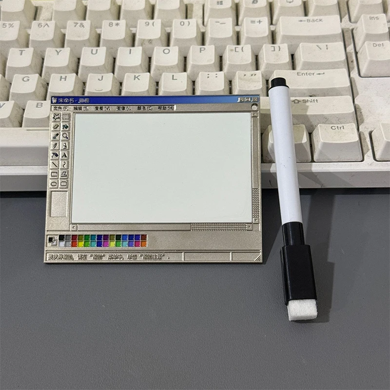 خمر لوحة رسم الكمبيوتر المفكرة مع السبورة المغناطيسية القلم الإبداعية الرجعية المغناطيسي رسالة ملاحظات لاصقة الهدايا #4