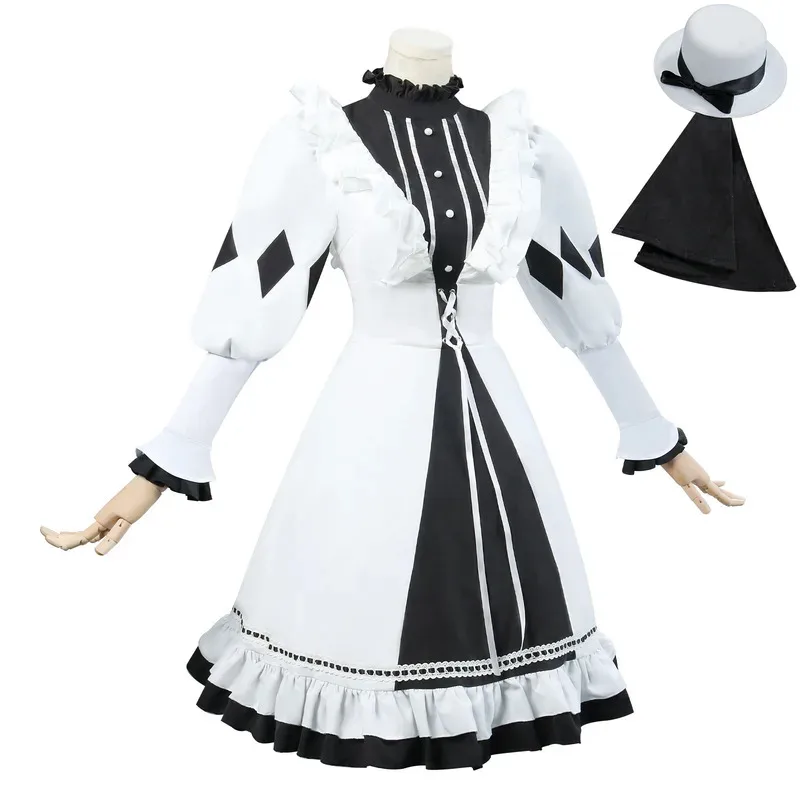 متوفر في المخزون Asahina Mafuyu أزياء PJSK التأثيرية أنيمي مشروع Sekai فستان حفلات لوليتا الجميل زي الهالوين للنساء