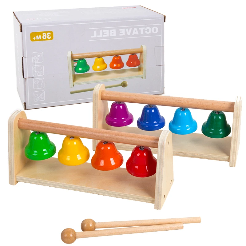 Musical Instrument Set Colorful 8-Note Hand Bell Children's Music Bells Toys  Baby Early Education Learning Toys Birthday Gifts