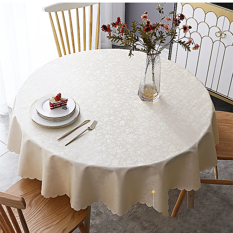 Waterproof anti scald anti oil and wash free circular dining table cloth for home use hotels, restaurants and restaurants jack