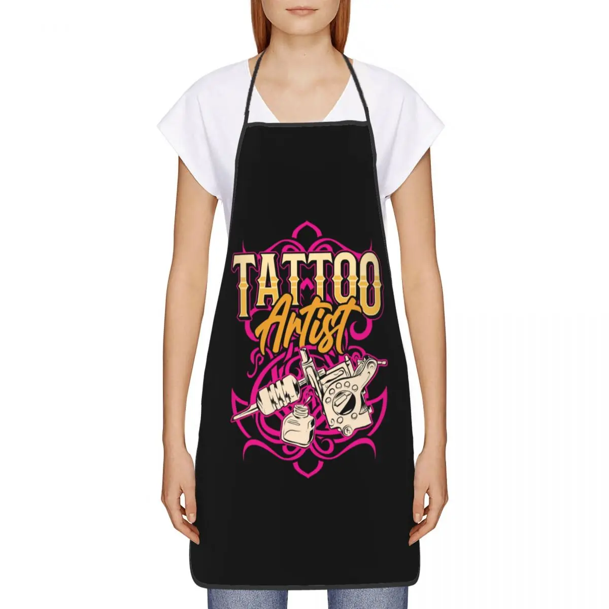 Custom Bib Tattoo Artist Tattooists Apron Men Women Unisex Adult Chef Cooking Kitchen Funny Tablier Cuisine Gardening