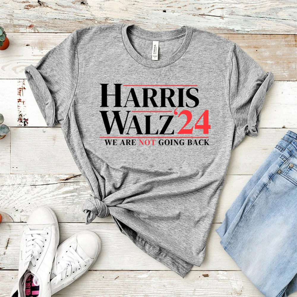 Harris Walz 2024 Shirt Kamala Tim Walz T-shirt Vote Blue US Election Tee Womens Power Voting Shirts Retro Kamala Harris 2024 Top