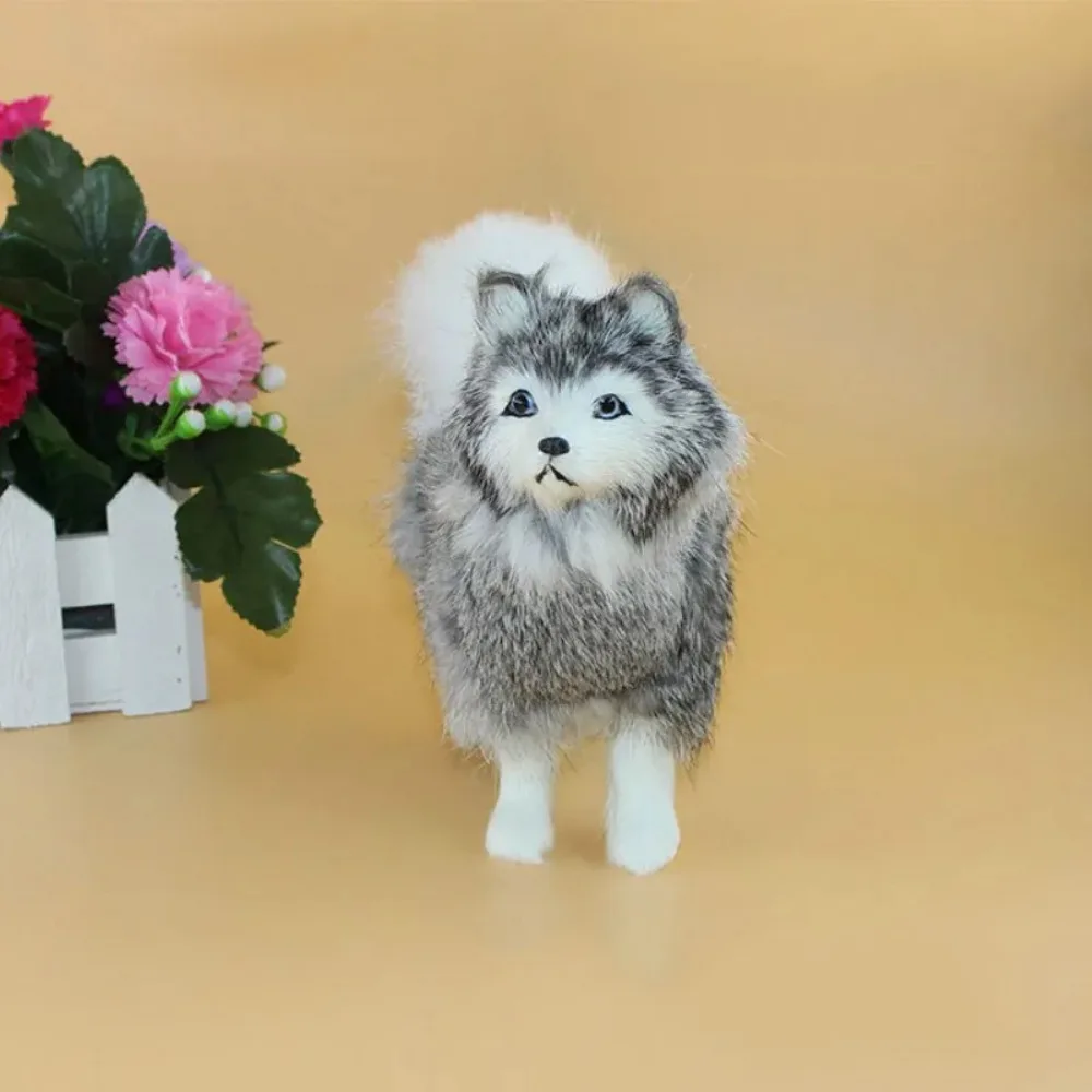 Animal Cute Husky Plush Toy Dog Model Decoration Simulated Dog Stuffed Doll Lifelike Soft Lifelike Dog Plush Toy Crafts