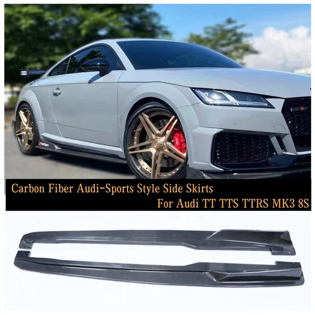 Audi tt tts ttrs mk3 8s  2015-2022用カーボンファイバーaudi-sportsパフォーマンススタイルサイドスカートスプリットカバー