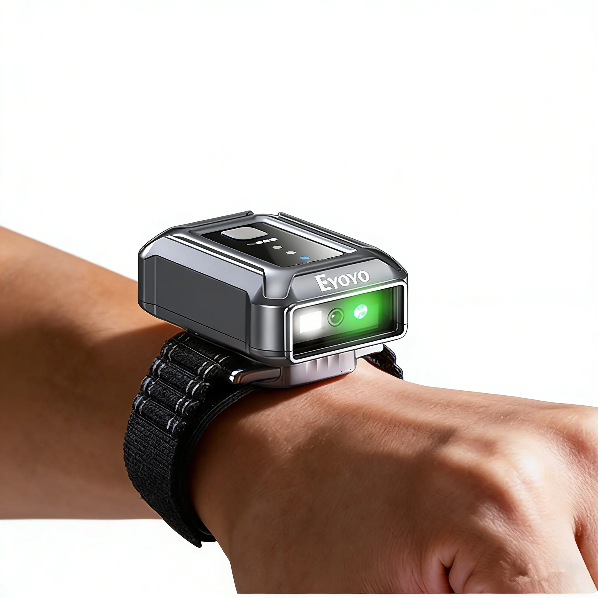 Eyoyo Wristband Wearable Barcode Scanner Hands-Free Fast 1D 2D Code Scanning Portable Mini Bluetooth Wireless USB QR Code Reader