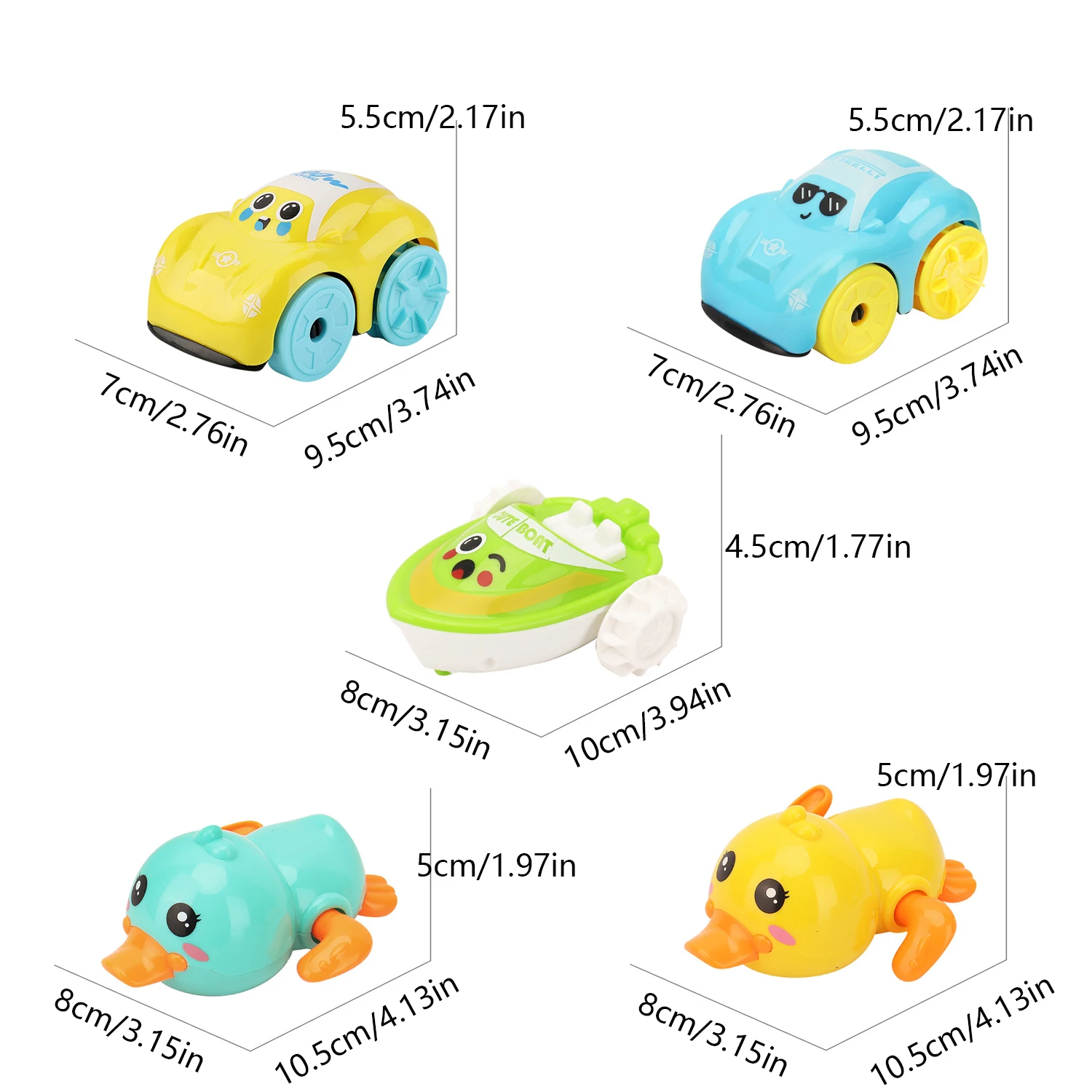 Baby Duck Bath Toys Cute Swimming Car Boat Bath Children\'s Toys Bathroom Classic Chain Clockwork Water Toy for Kids Funny Gifts