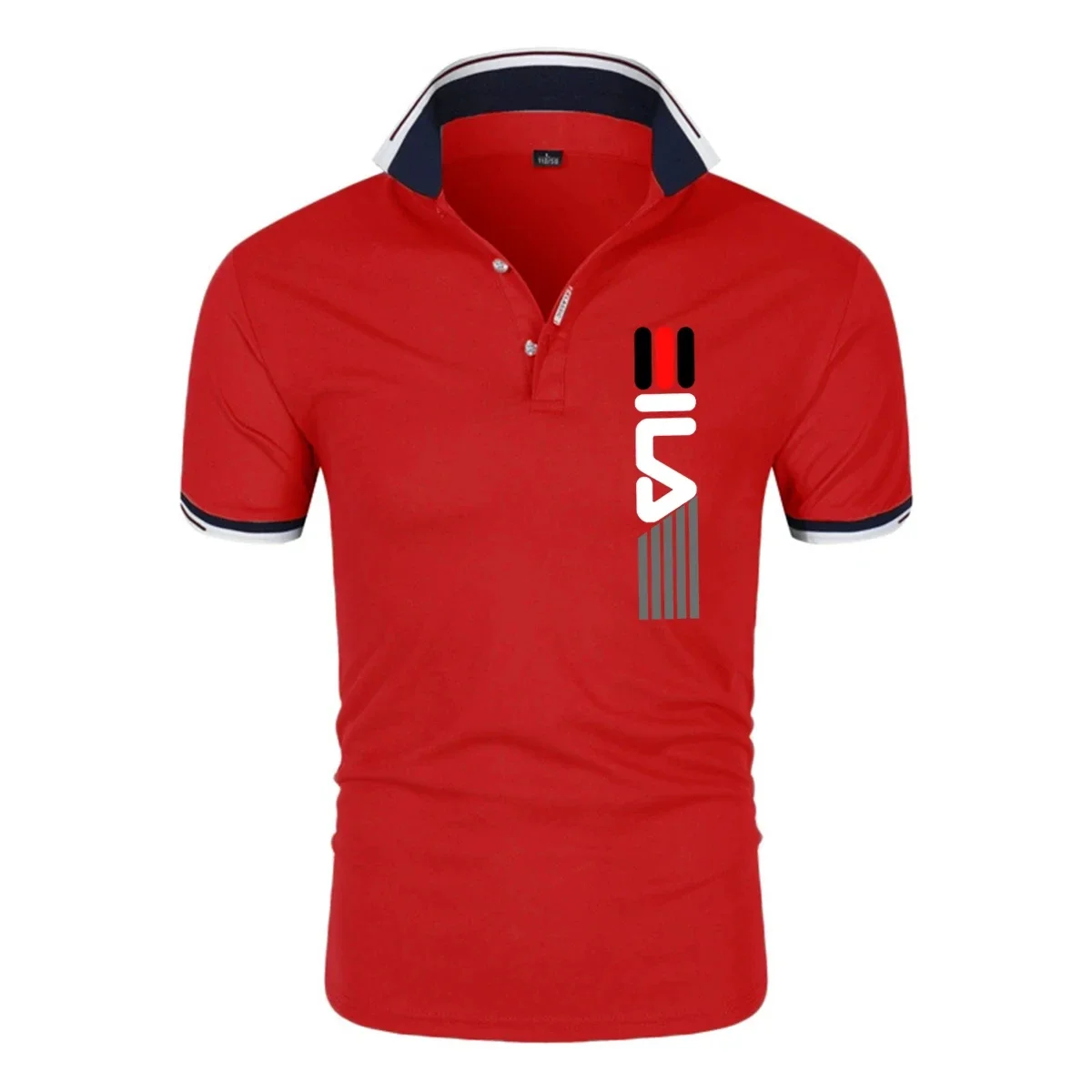 Summer 2025 new arrivals: Men's POLO shirts with lapel, casual and fashionable business print short-sleeved polo shirts