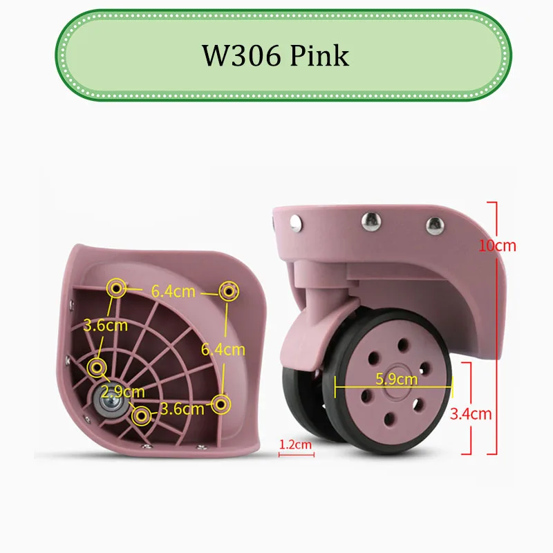 W306 Universal Wheel Replacement Suitcase Convenient Silent Smooth Shock Durable Absorbing Rotating Accessories Caster Wheels