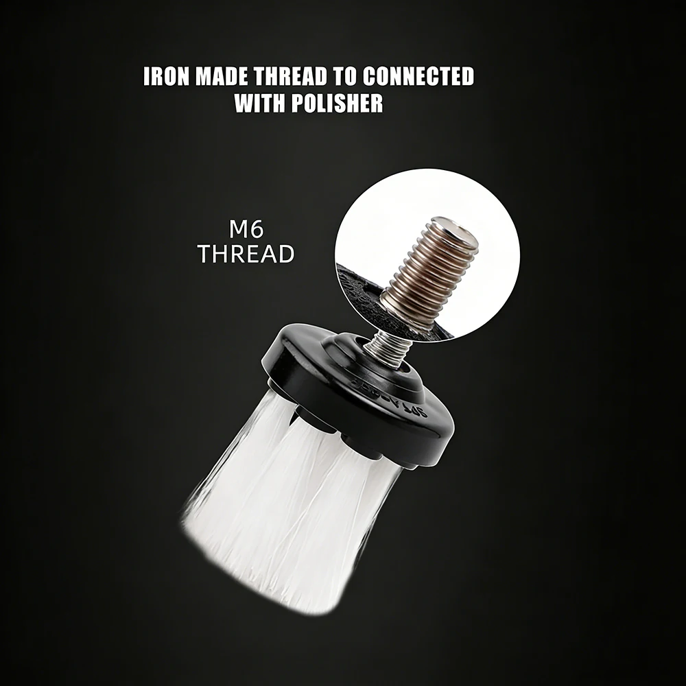 SPTA 1pc 1 inch 30mm Clean Brush Hard Soft Drill Brush Attachment for M6 Thread Mini Polisher