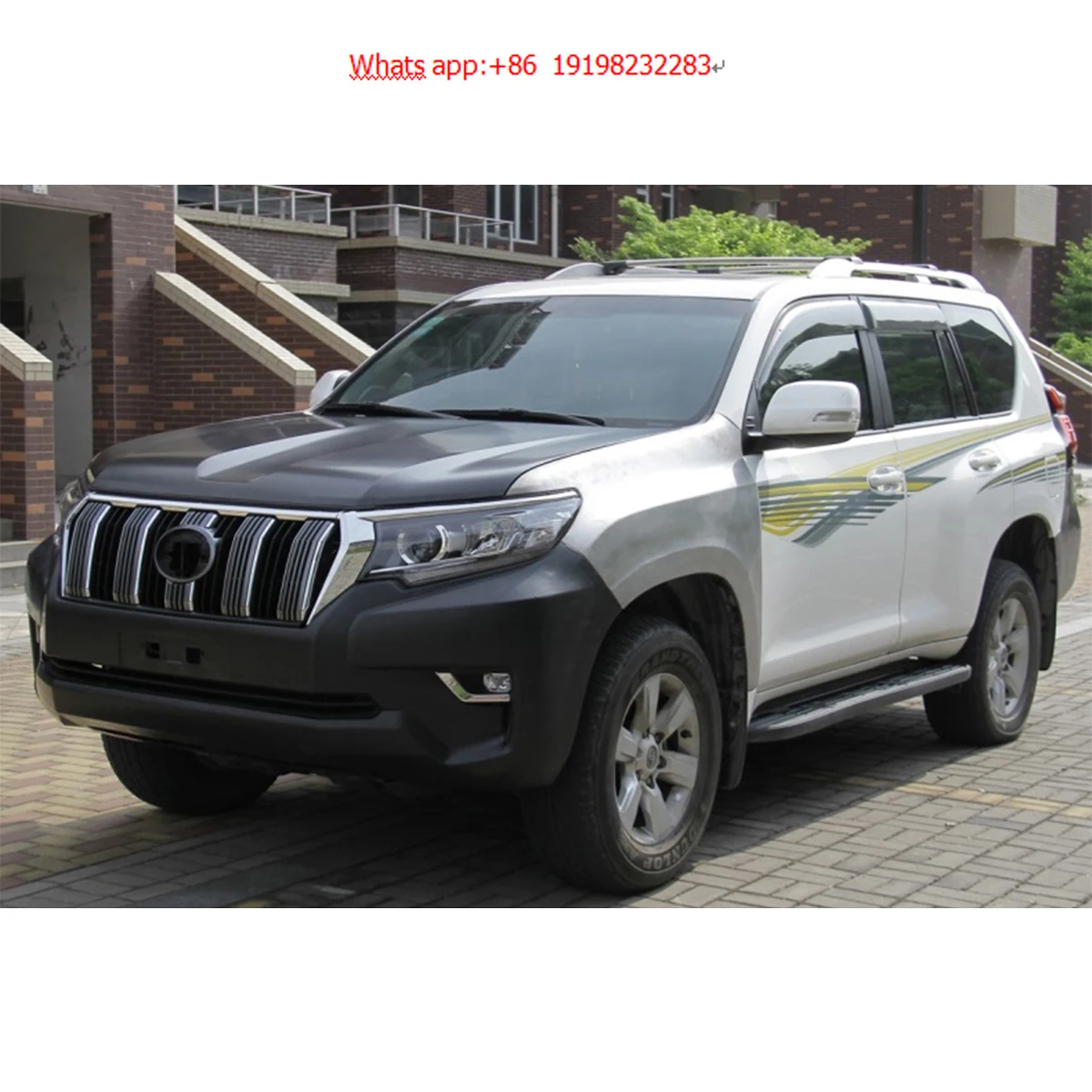 Consist of side skirt bumpers body kit for Toyota Prado FJ150 2010-2017  alterated to 2018 style.