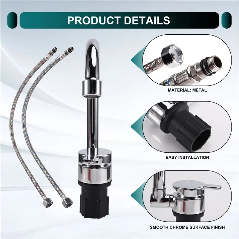 ABTD-Foldable RV Faucet Universal For Car Caravan RV Cold & Hot Water Mixer Water Tap 360 Dgree Rotation Faucet