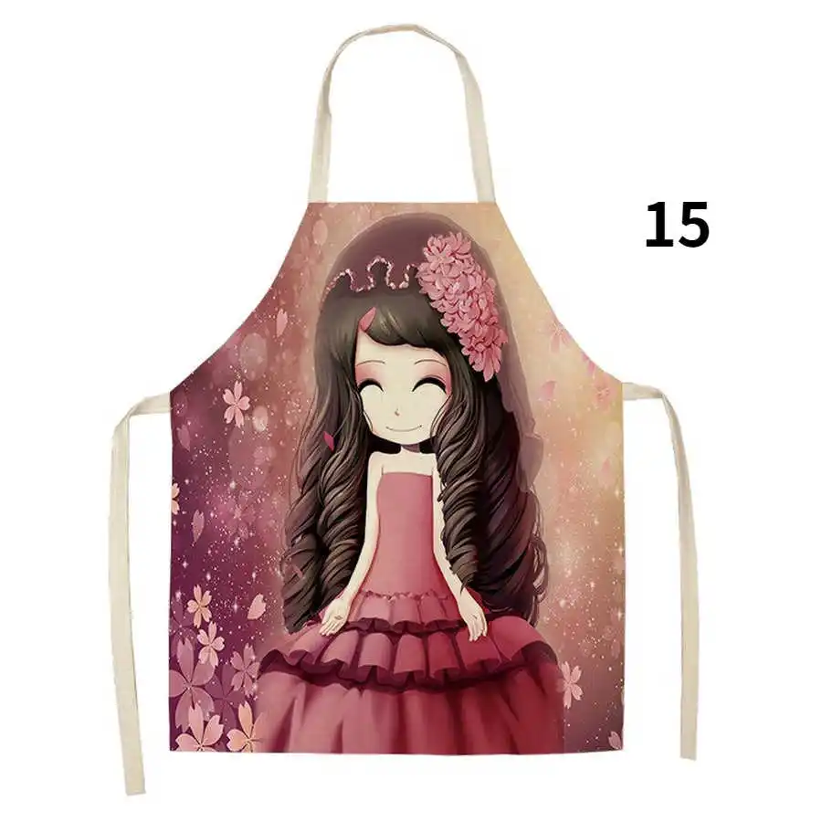 Cartoon Anime Cute Girl Apron Aprons for Woman Apron for Men Waiter Apron Kids Baking Accessories Chef Apron Delantal Cocina