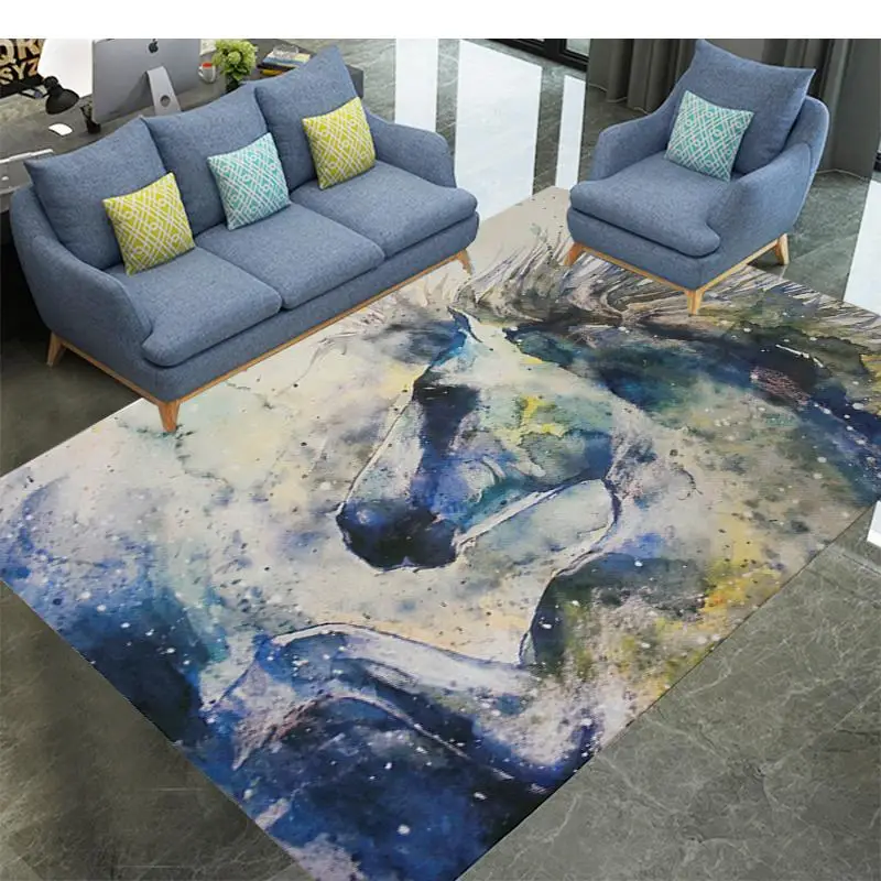 

Northern Europe Oil painting Rug Living room coffee table carpet Bedroom rectangular carpet 3D printing and dyeing Doormat